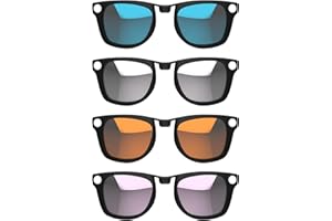 HiBloks 4Pcs Polarized Clip for Ray-Ban Meta Wayfarer & Gen 2 (RW4008/RW4012 Large 53-22), Discoloration Clip-on for Meta Way
