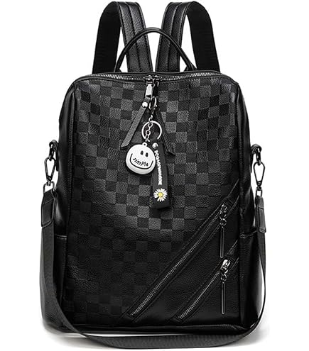 Amazon.com: MININAI Checkered Aesthetic Backpack for Women  display picture 3