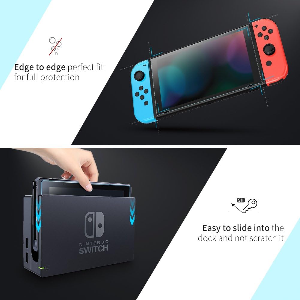 UGREEN Switch Screen Protector for Nintendo Switch Tempered Glass 2 Pack Screen Saver Protector Film with Transparent HD Clear Anti-Scratch: Electronics
