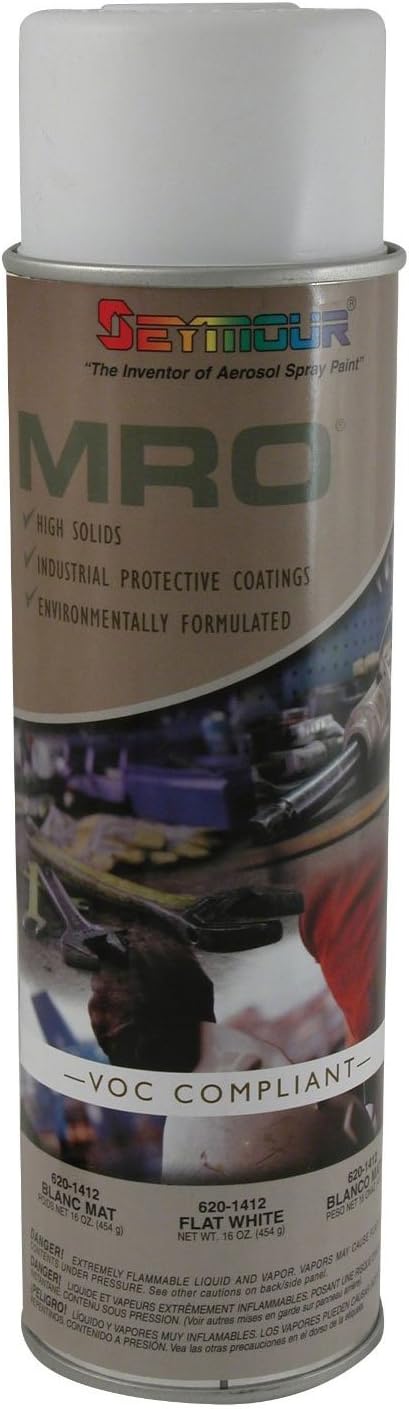 Seymour 620-1412 Industrial MRO High Solids Spray Paint, Flat White