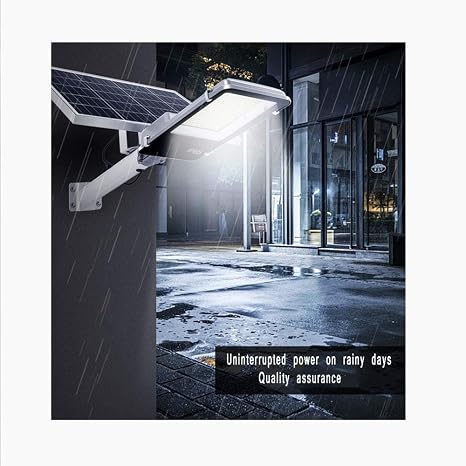 Amazon Co Jp 80w 300w Ledソーラー街路灯屋外照明 リモートコントロール夕暮れから夜明けポールライト付き 防水 駐車場 庭 ガレージ 庭園に最適 クールホワイト ホーム キッチン