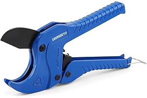 URASISTO Ratchet-type Pipe and PVC Cutter, One-hand Fast Pipe Cutting Tool for Cutting 1-5/8 inch PVC PPR Plastic Hoses and Pipe, Suitable for Home Working and Plumber