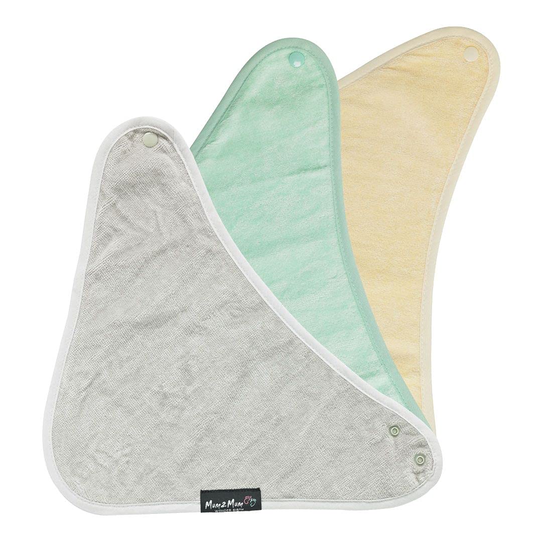 Mum2Mum Bandana Wonder Bib Multipack in Lemon/Mint.Stone