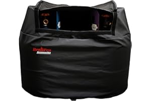 BroilPro Accessories RV Trailer Propane Tank Cover, Fit for Dual 20lb Tanks, Waterproof Replacement Covers for RV/Trailer/Camper, RV Parts RV Accessories -Black