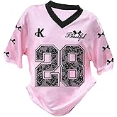 RoseSeek Girl's Oversized Tshirts Number Graphic Jersey Shirts V Neck Short Sleeve Sports Tee Tops Streetwear
