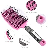 URAQT Boar Bristle Paddle Hair Brush for Women Reducing Hair Breakage view 2