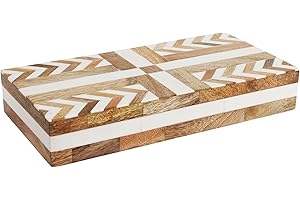 Handicrafts Home Large Decorative Storage Box 12x6– Coffee Table Organizer Box, Modern Home Décor Accent, Keepsake Memory Box