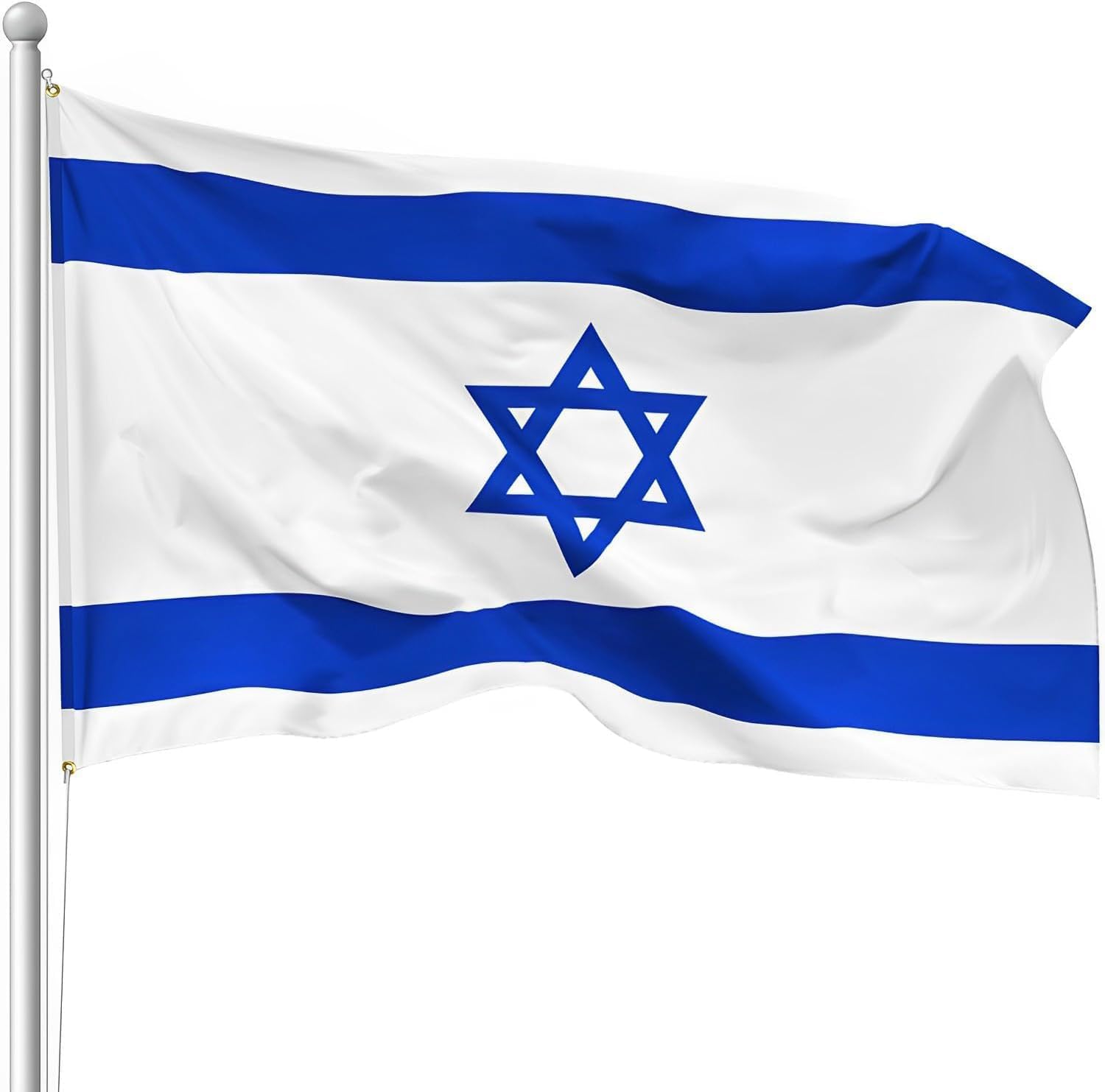 Flags - Israel Flag 3x5 FT,Israeli National Flags with 2 Brass Grommets,Durable Double Stitched and Premium Polyester for Garden Outdoor Indoor.