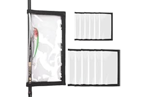 PFILERSO Fishing Lure Wraps 12PCS Clear See-Through PVC Fishing Lure Covers Protect Children Pets and Fishermen Safe from Sharp Hook Transparent Lures Fishing Bait Hook Storage 6L+6M