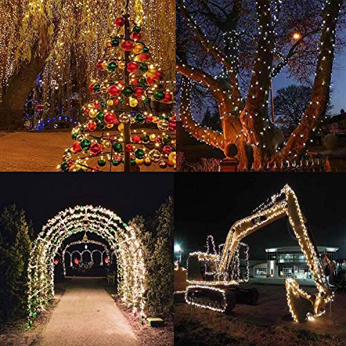 Qinol 2 Pack 400led 72ft Solar String Lights Outdoor Green Wire Solar Christmas Lights Waterproof 8 Modes Twinkle Lights For Xmas Tree Garden Decorations Warm White Pricepulse