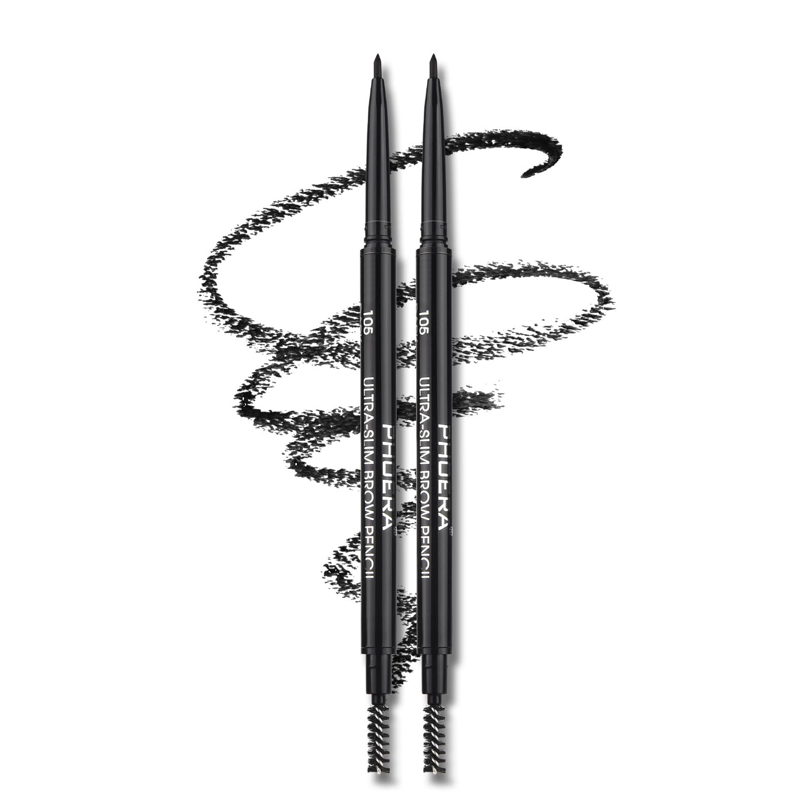 Anglicolor PHOERA 2PCS Eyebrow Pencil with Brush,Ultra-Slim Eyebrow Pencil with Brow Brush,Precise,Natural-Looking Brows,Long Lasting Drawing Eye Brow 0.16g (2PC105)