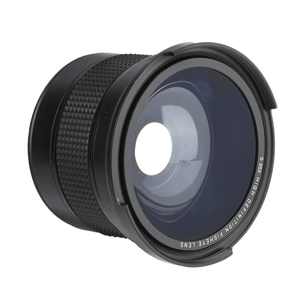 Fisheye Camera Lens, Macro Camera Lens 58MM 0.35X Super Wide Angle Fisheye Lens for SLR DSLR Camera Black