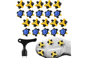 Golf Spikes Set, Shoe Replacements With Black Cleats Spanner, Metal Thread Screw 6 mm Dia Replacement Suitable for Use on Law