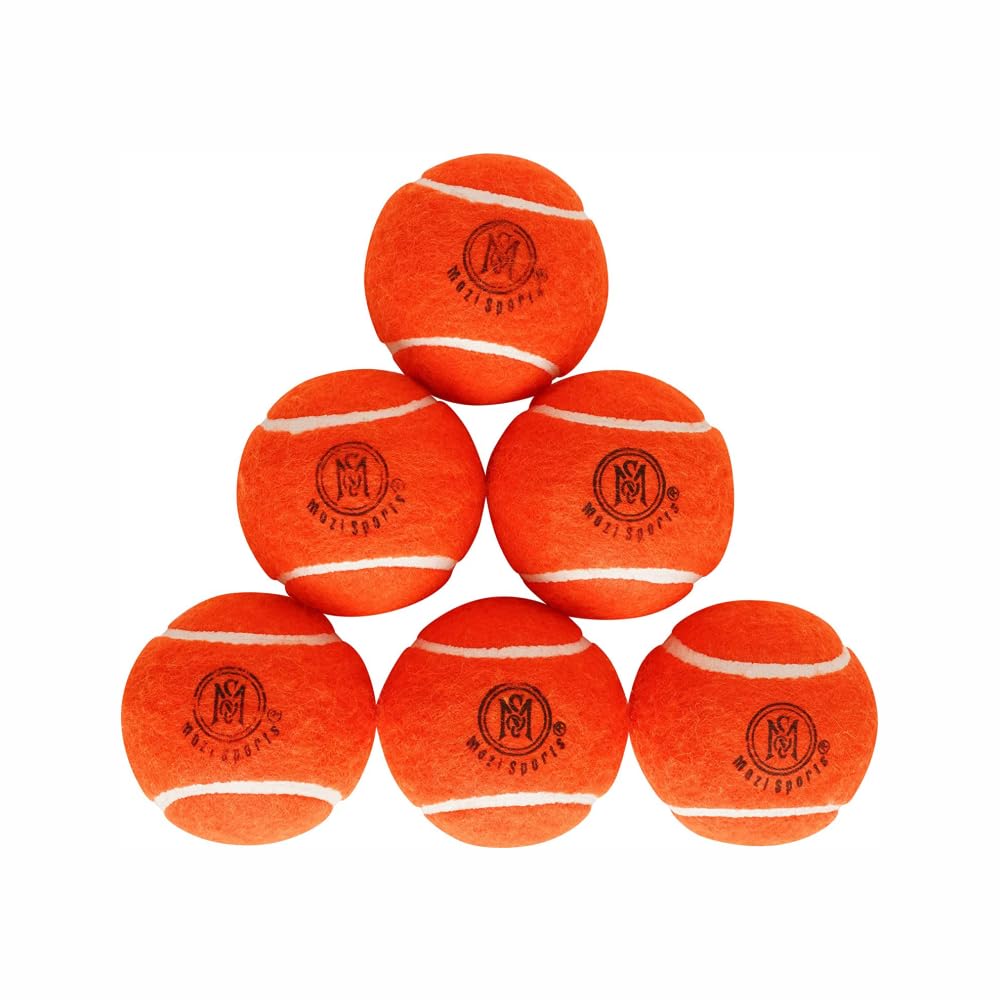 Mozi Sports Cricket Tennis Balls- Heavy Rubber Tennis Balls for Cricket, Ideal for Training, Skills Development, Cricket Play, Weight 120gm (ORANGE)