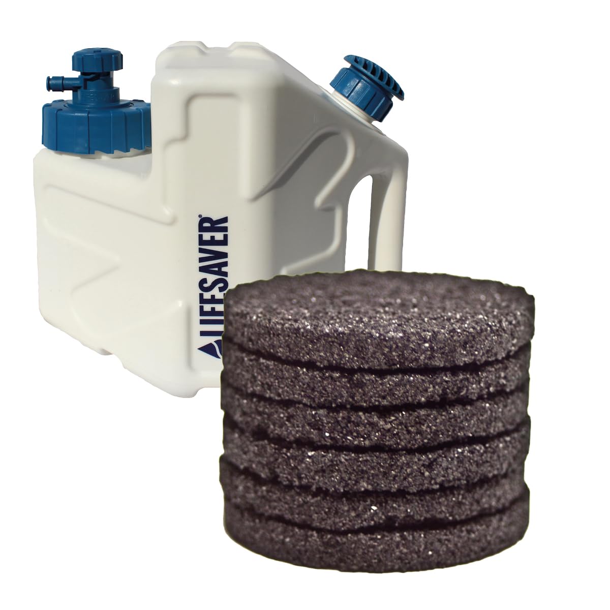 Lifesaver Cube Replacement Carbon Filter 6-Pack - Activated Carbon Water Filter for 100 litres, Improves Taste, Removes Smells, Filters Chemicals and Heavy Metals, Enhances Purity