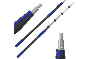 SKGPOLE 26FT Reach Telescopic Extension Pole, 5-19FT Multi-Purpose Extension Pole with Universal Twist-on Metal Tip, Sturdy Aluminum Paint Roller Extension Pole for Squeegee, Paint Roller, Duster