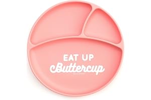 Bella Tunno Wonder Baby Plates – Silicone Suction Plates for Baby, Toddler, & Kids, Great for Baby Led Weaning, BPA Free, Kid and Baby Must Haves, 3 Sections (Eat up Buttercup)