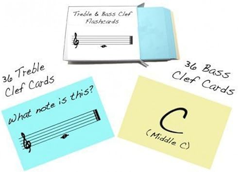 Amazon Com Treble Clef And Bass Clef Note Name Flashcards