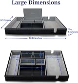 JIADEL Valet Tray for Men | 6 Compartments | Black PU Leather Organizer view 5