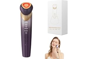 Yuonry 6-in-1 Age-Defying - Eye, Face & Neck Lift & Firm, 5-Color Light Therapy for Face with Microcurrent, Vibration, Heat & Cooling, Skin Care Tool for Youthful & Tightening Skin (Purple)