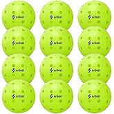 Srikel Outdoor Pickleballs - USAPA Approved Pickleball Balls, Seamless Roto-Molded Design for Durability, 4 Pack / 12 Pack, Crack-Resistant 40-Hole Pickle Balls for Beginner Intermediate Pro Player