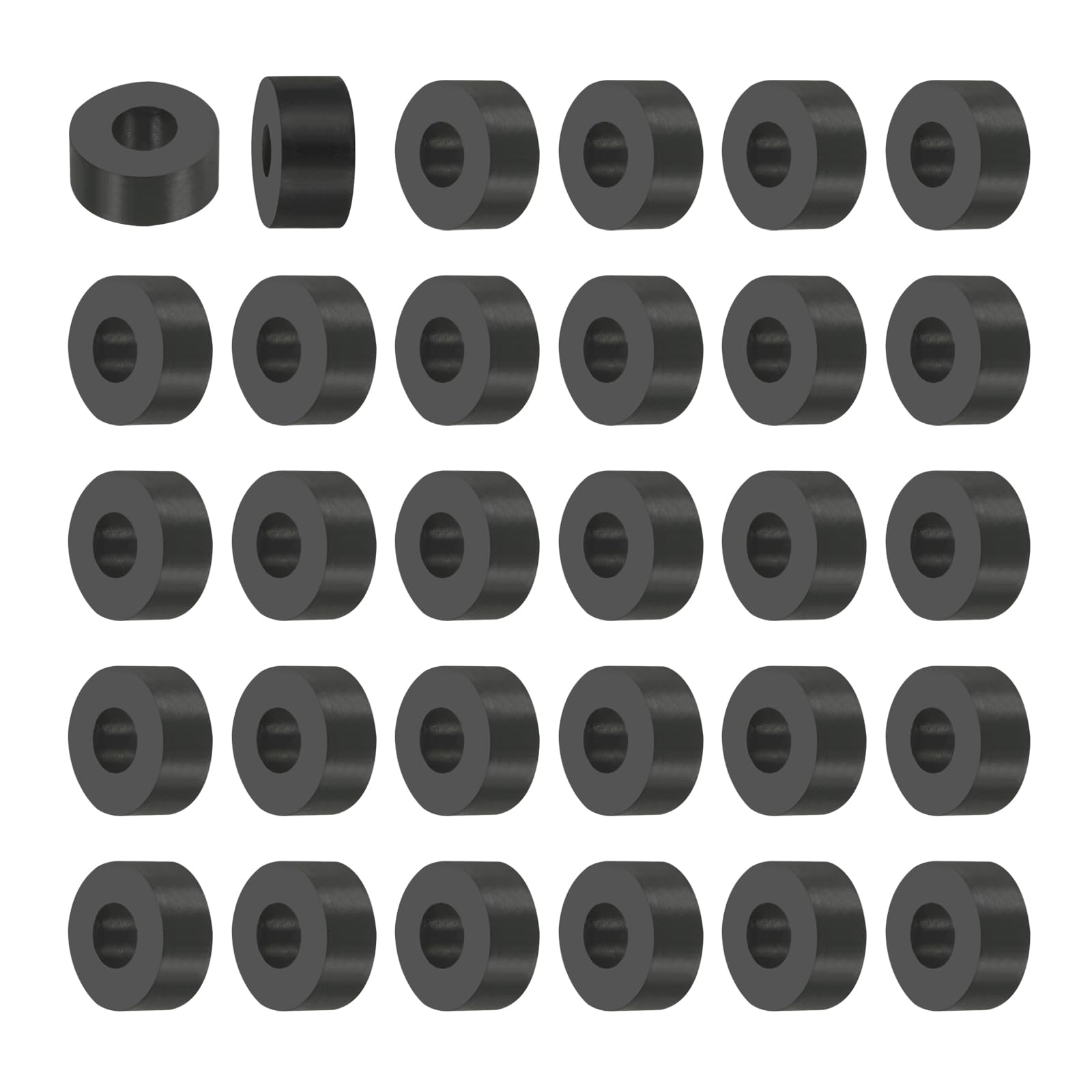 PATIKIL Multi Purpose Rubber Spacer, 30Pcs 12mm ID x 20mm OD x 10mm T Neoprene Round Anti-Vibration Isolation Pads Isolator Rubber Bushings Spacer Washer for HVAC Bolts Car Accessories