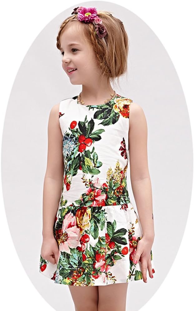 Sumkica Little Girls Sleeveless Dresses for Party Wedding Birthday
