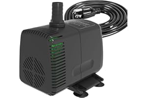 Knifel Submersible Pump 880GPH with AUTO-Shut-Off 10ft High Lift for Fountains, Hydroponics, Ponds, Aquariums & More