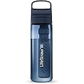 LifeStraw Go Series Water Filter Bottle - BPA-Free, Removes Bacteria, Parasites, Microplastics, Improves Taste, 22oz, Aegean 
