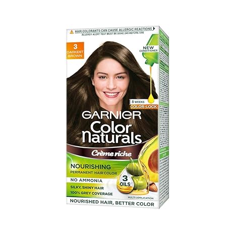 Buy Garnier Color Naturals Creme Hair Color Shade 3 Darkest Brown