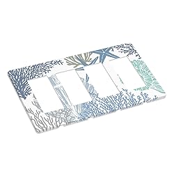 Coral Starfish Shells Seashell 4 Gang Quad Rocker
