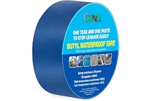 SUNLL Butyl Seal Tape 2"W X 16'L, Butyl Repair Tape, Multi-Use for Boat and Pipe Sealing, HVAC Ducts, Roof Cracks, RV, Awning, Window Sealing, Blue