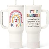 Inspirational Tumbler with Handle 40oz, Positive Reminder Coffee Cups Stainless Steel Travel Mug, Daily Inspiration Motivational Gifts for Women Girls Friends Coworker, Gift for Birthday Christmas