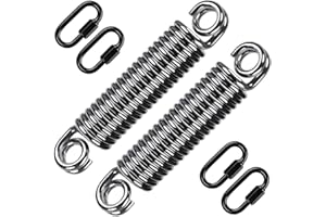 SELEWARE Heavy Duty Swing Springs for Hammock Chair, Porch Swing, Hammock Stands Mount, Double Closed Ring Design Up to 500 lbs, w/Locking Carabiners(2 Pack)