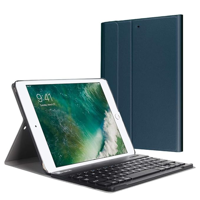 Fintie Bluetooth Tastatur Hülle für iPad 9.7 Zoll 2018 2017 / iPad Air 2 / iPad Air - Ultradünn leicht Ständer Keyboard Case 