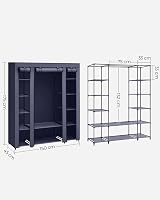 SONGMICS Fabric Wardrobe Portable Wardrobe with 12 Compartments Navy Blue view 7