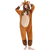 OLAOLA Adult Onesie, Flannel Unisex Animal Pajamas, Plush One Piece Sleepwear Cosplay Party Costume