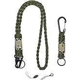 Tokcousun 2/4PCS Heavy Duty Paracord Lanyard Keychain with USA Flag, Braided key lanyard for keys for men Long/Short Keychain