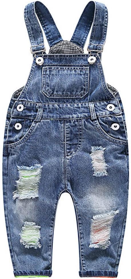 Odziezet Denim Dungarees Baby Boy Girl Jeans Overalls Ripped Holes Jeans Infant Strap Jumpsuit Suspenders Pants Outfits