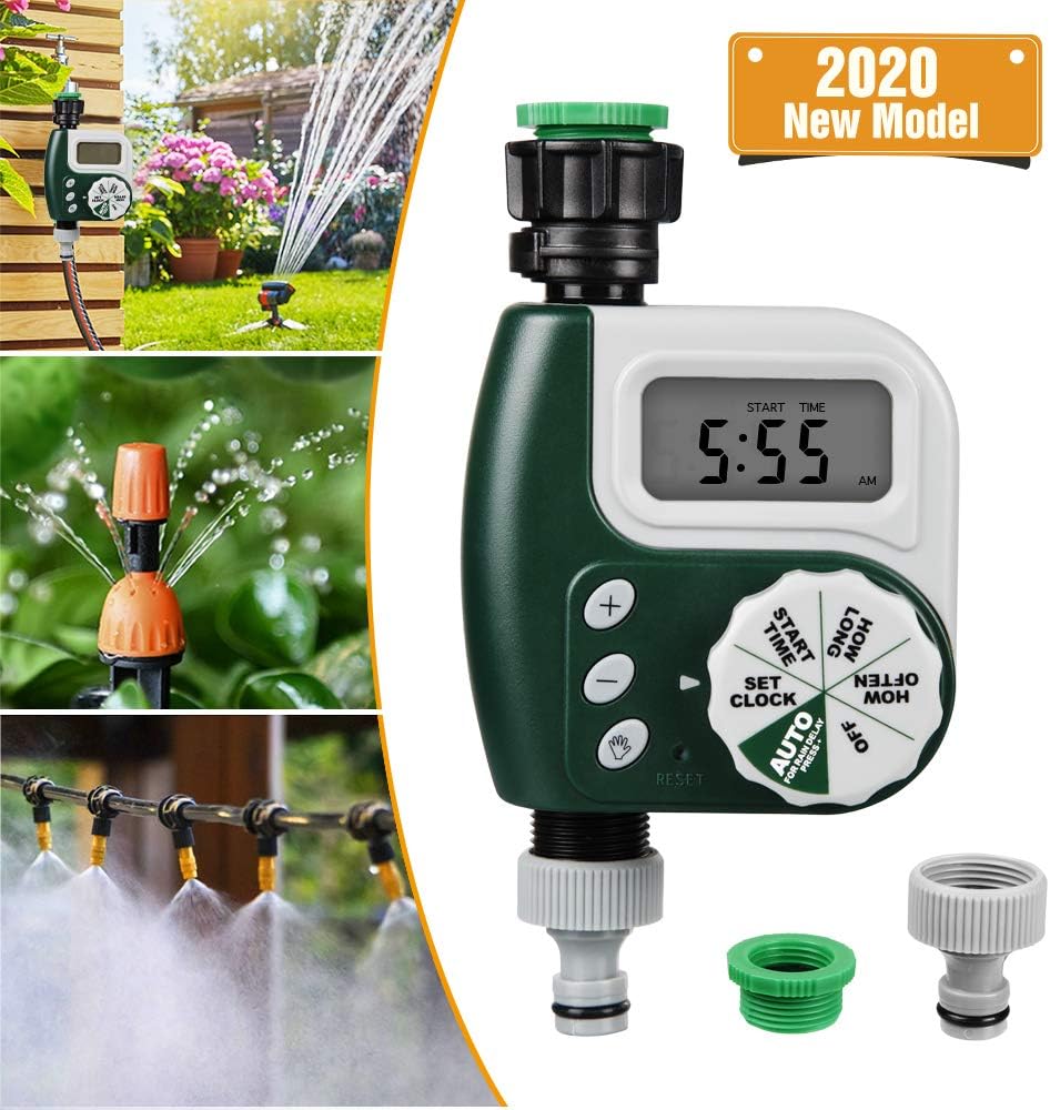 Innoo Tech Digital Water Timer, 2020 Upgrade Programmable Faucet Watering Timer with Huge LCD Display, Waterproof Automatic Sprinkler Controller for Garden Yard Lawn Drip Irrigation Watering System: Home & Kitchen