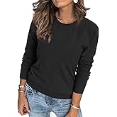Arach&Cloz Women's Soft Knit Sweater Fall Dressy Casual Pullover Tops