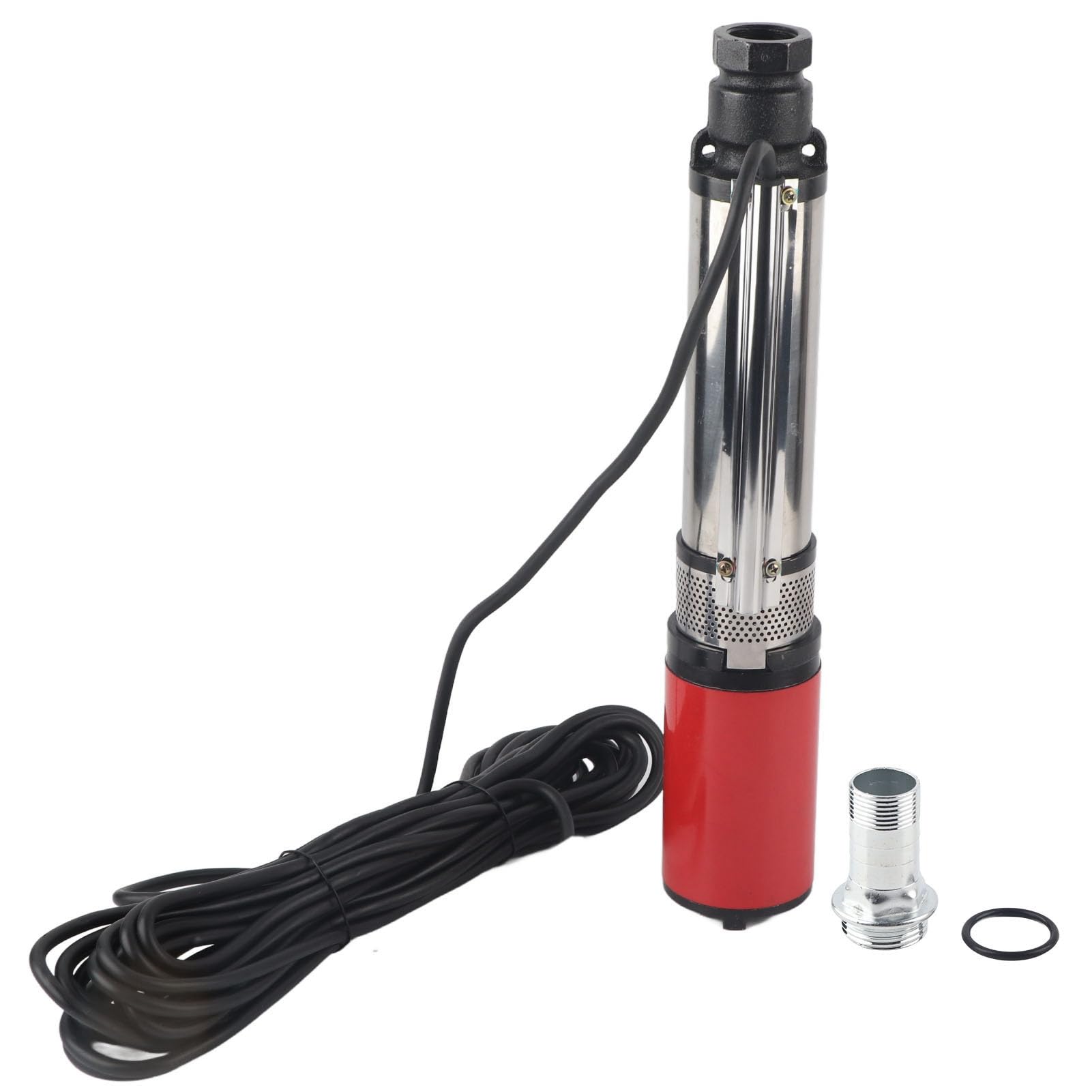 Solar Submersible Well Pump, 50m DC 48V Large High Lift Deep Well Submersible Pump, Brass Motor Floating Impeller, for Well, Agricultural Irrigation