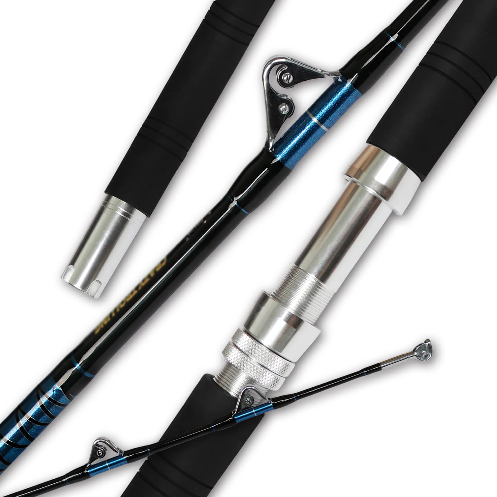 Fiblink Saltwater Offshore Heavy Trolling Fishing Rod 6', Blue,Silver,Black Fiblink Saltwater Offshore Heavy Trolling Fishing Rod 6', Blue,Silver,Black