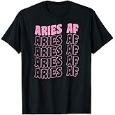 Aries Af 60s 70s Retro Vintage Style Aries Sign T-Shirt