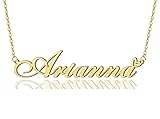 AOLO Arianna Heart Name Necklace 18k Gold Plated