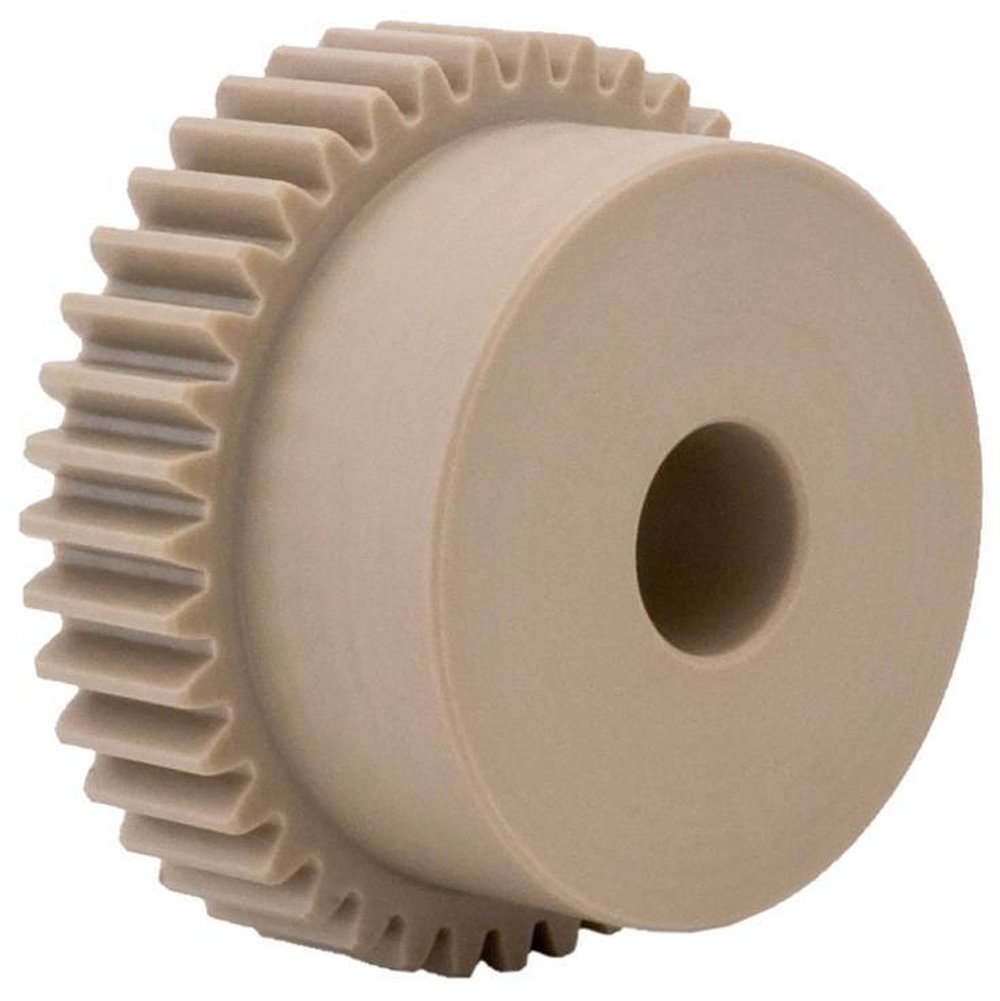 NM1.5B16 Ametric® Metric Minimum Plain Bore Nylon Spur Gear with Hub, 1.5 Metric Module Tooth