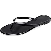 OMGard Flip Flops for Women Jelly Shoes Thong Sandals Jellies Flats Clear Slipper Summer Beach Pool Slides Size 10 Slip On Quick Drying Soft