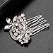 LUX ACCESSORIES Floral Crystal Pave Flower Bridal Hair Comb Set