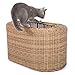 Fun Stackable Wicker Cat Hideaway House – Interactive Play Rattan Cat House for Indoor Cats Kitty, Pet Friendly Top/Side House Entry, Cat Bed Enclosedthumb 2