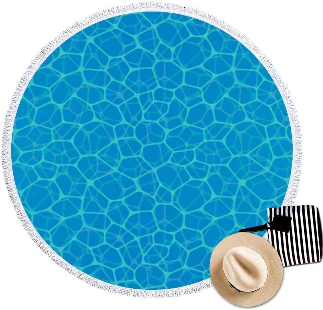 Amazon Com Wiedlkl Thick Round Beach Towel Blanket Swimming Pool Texture Water Surface Print Fringe Beach Mat Tapestry Shawl Circular Microfiber Terry Cloth Tassel Circle Carpet For Women Holiday Camping Yoga Home